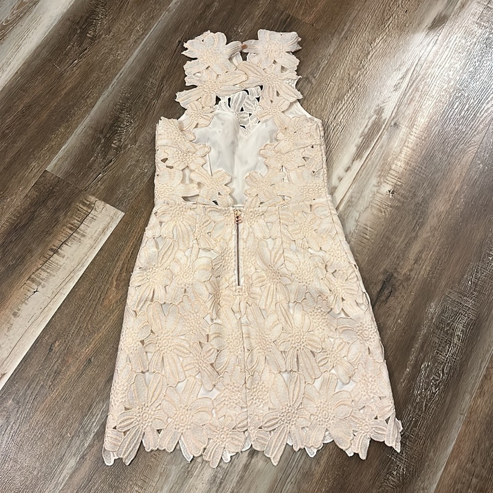 Free People X Saylor Jessa Ivory Foil Dress NWT - Picture 5 of 7